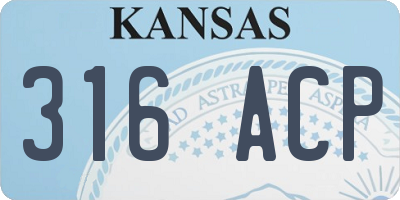 KS license plate 316ACP