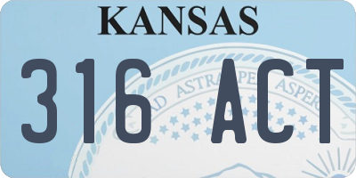 KS license plate 316ACT