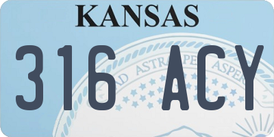 KS license plate 316ACY