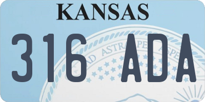 KS license plate 316ADA