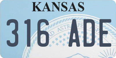 KS license plate 316ADE