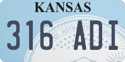 KS license plate 316ADI
