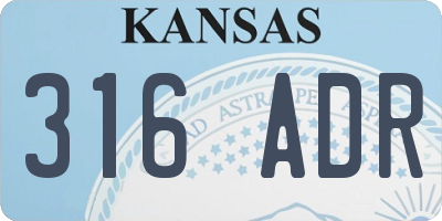 KS license plate 316ADR