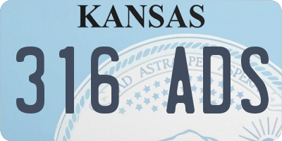 KS license plate 316ADS