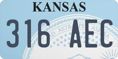 KS license plate 316AEC