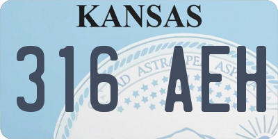 KS license plate 316AEH