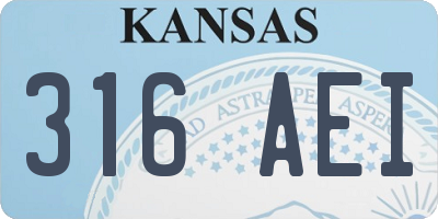 KS license plate 316AEI