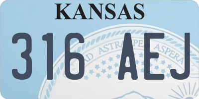KS license plate 316AEJ