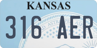 KS license plate 316AER