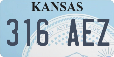 KS license plate 316AEZ