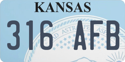 KS license plate 316AFB