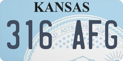 KS license plate 316AFG