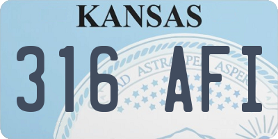 KS license plate 316AFI