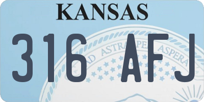 KS license plate 316AFJ