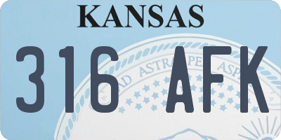 KS license plate 316AFK