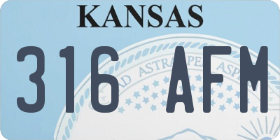 KS license plate 316AFM