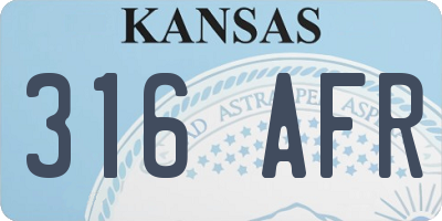 KS license plate 316AFR