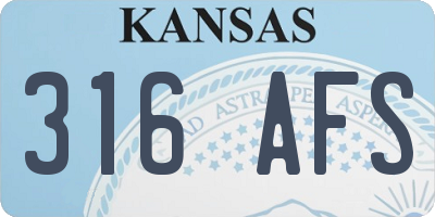 KS license plate 316AFS