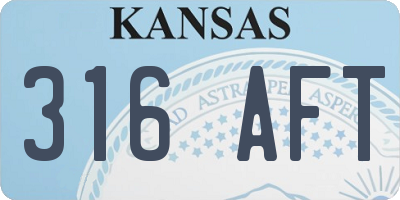 KS license plate 316AFT