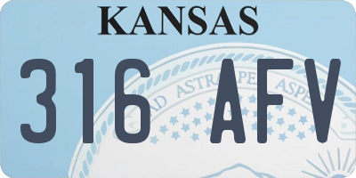 KS license plate 316AFV