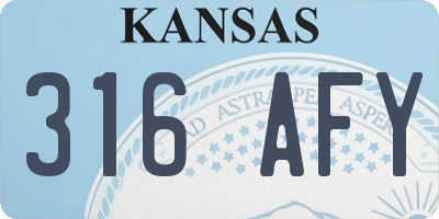 KS license plate 316AFY