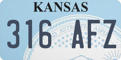 KS license plate 316AFZ