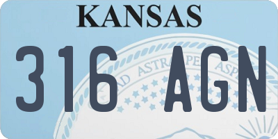 KS license plate 316AGN