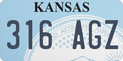 KS license plate 316AGZ