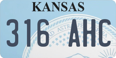 KS license plate 316AHC
