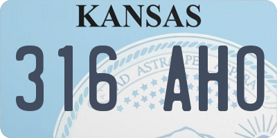 KS license plate 316AHO