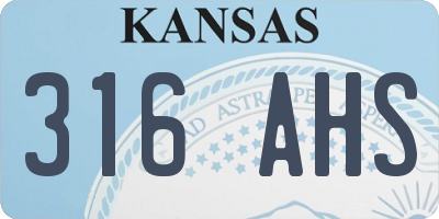 KS license plate 316AHS