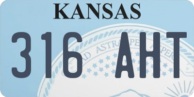 KS license plate 316AHT