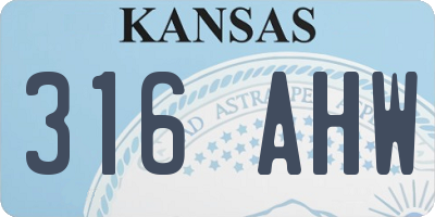 KS license plate 316AHW