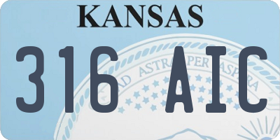 KS license plate 316AIC