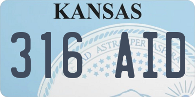 KS license plate 316AID