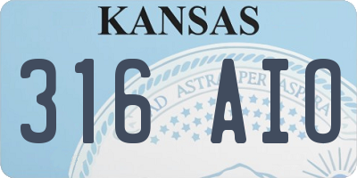 KS license plate 316AIO