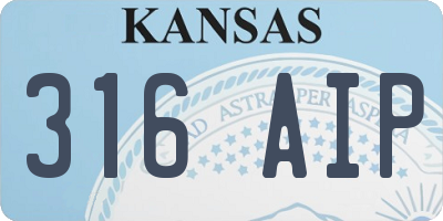 KS license plate 316AIP