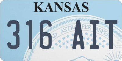 KS license plate 316AIT