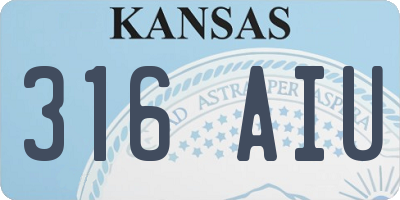 KS license plate 316AIU