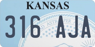 KS license plate 316AJA