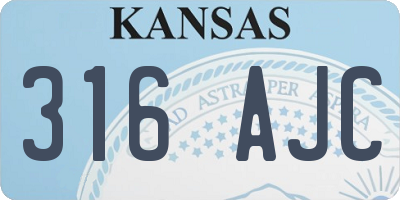 KS license plate 316AJC