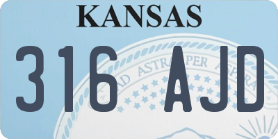 KS license plate 316AJD