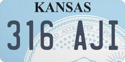 KS license plate 316AJI
