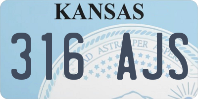 KS license plate 316AJS