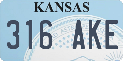 KS license plate 316AKE