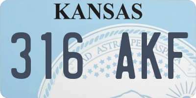 KS license plate 316AKF