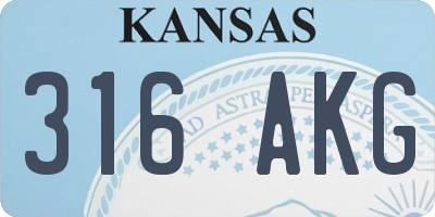 KS license plate 316AKG
