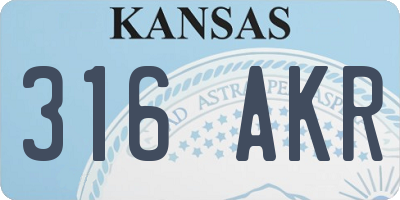 KS license plate 316AKR