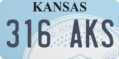 KS license plate 316AKS