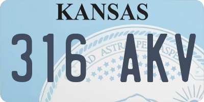 KS license plate 316AKV